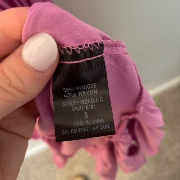 KARLIE Catalina Tiered Midi Dress in Magenta SZ S - Picture 8 of 8